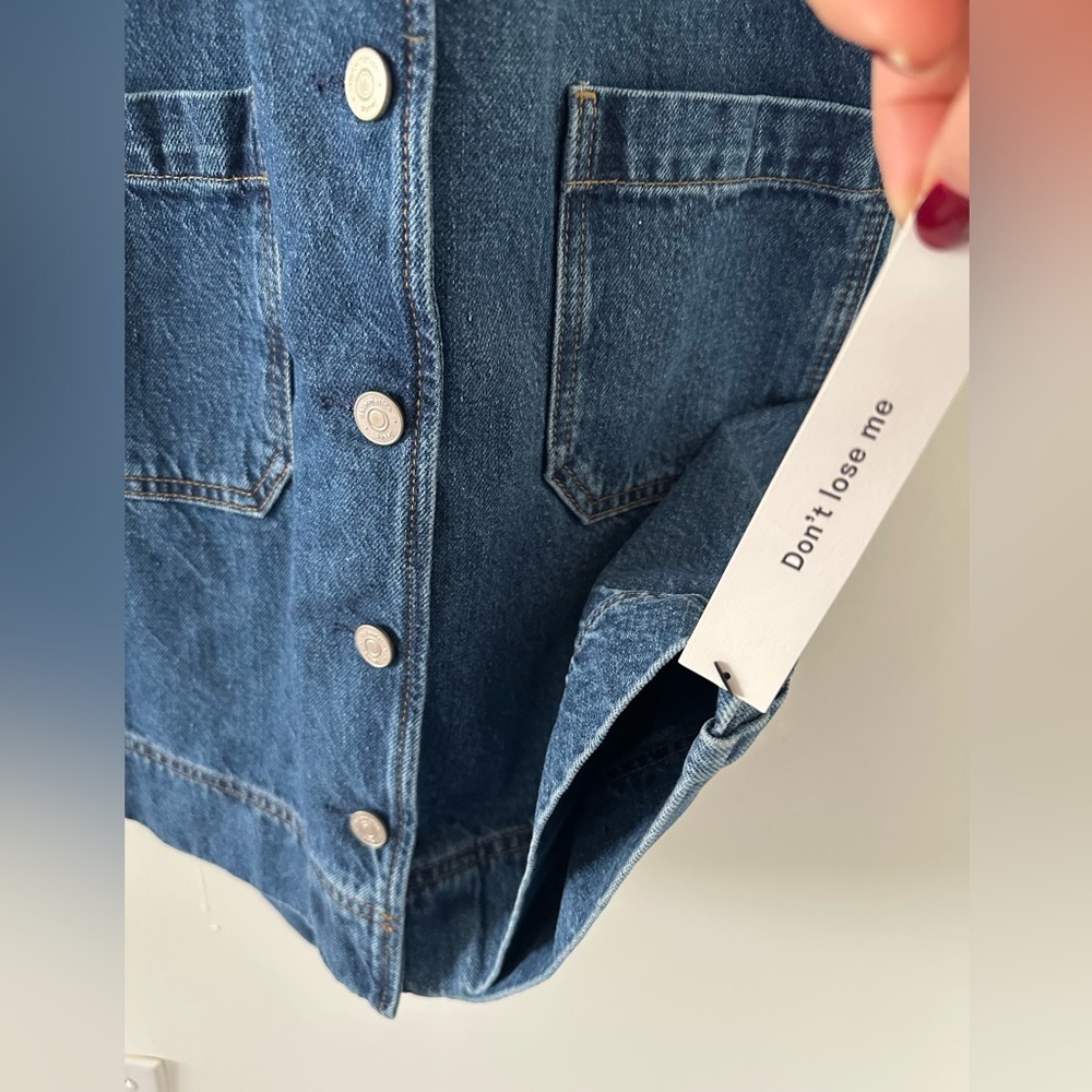 NWT Reformation Brittany Halter Denim Dress - Picture 8 of 14